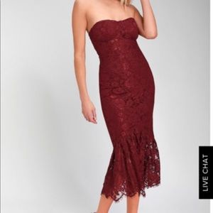 NWT Lulu’s lace midi dress
